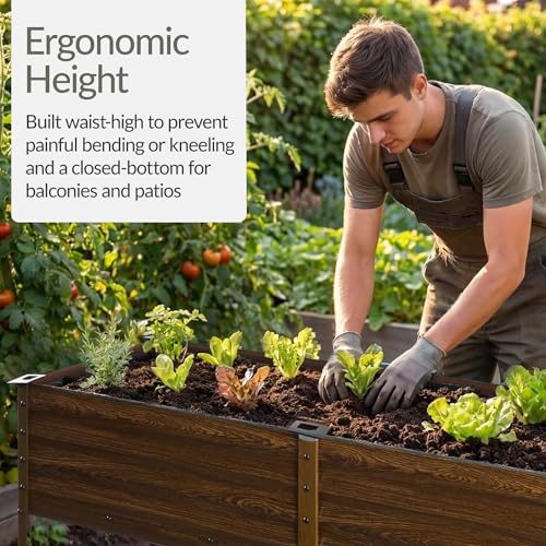 Image of Best Choice Products 72x24x30in Non Toxic Galvanized Raised Garden Bed, Metal Elevated Planter Box, Vegetable Garden, 100% Non Toxic Materials - Wood Grain