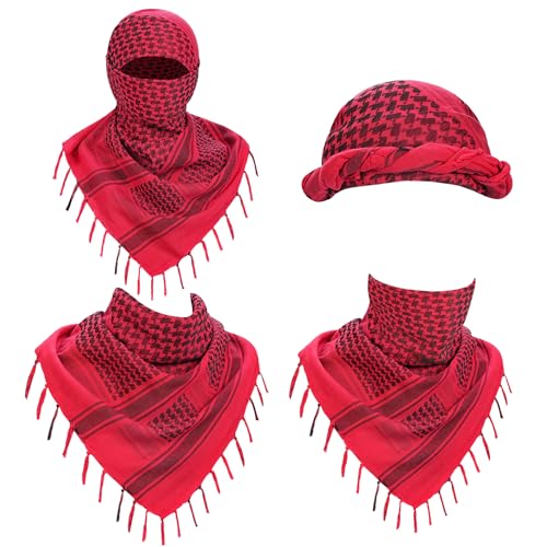 Image of Explore Land Cotton Shemagh Keffiyeh Tactical Desert Scarf Neck Head Wrap with Tassel for Men Women