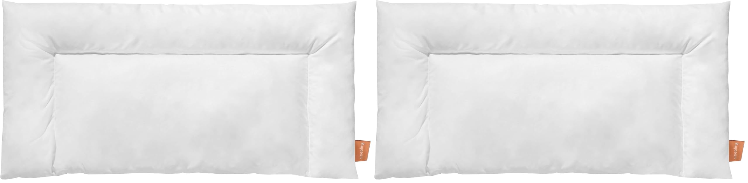 sleepling 2er Set Bauchschläferkissen 40x80 cm flach, Kopfkissen für Bauchschläfer, 2 Stück Bauchschläferkopfkissen 40 x 80 cm, Kissen mit Baumwollmischgewebe, Made in EU, 60 Grad waschbar, Oeko-TEX