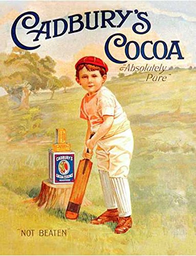 Cadbury's cocoa absolutey pure vintage style picture metal wall plaque sign (200mm x 150mm)