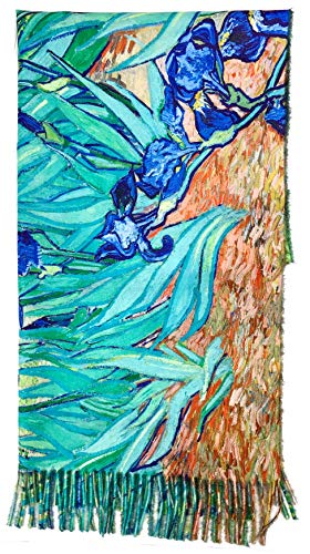 Plum Feathers Super Soft Cashmere Feel Double Sided Reversible Art Shawl Scarf Van Gogh Monet Klimt Inspired4