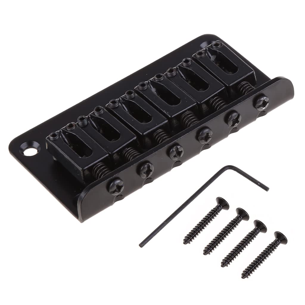 oringnat Guitar 6 String Metal Hardtail Bridge Black For Electric Guitar With Screws New