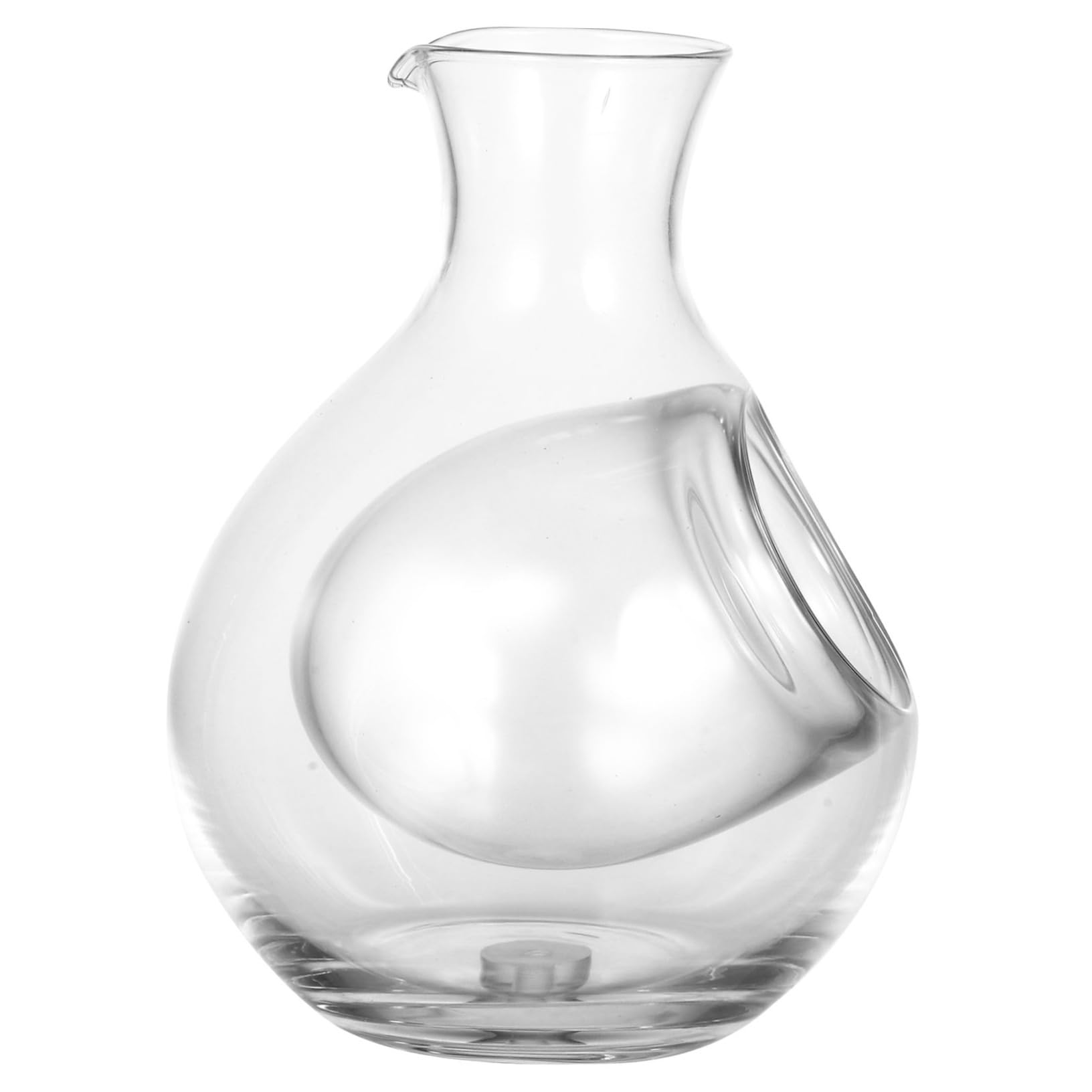 NAMOARLY Ice Jug Hot Warm Bottle Sake Drinkware Flasks Wine Decanter Pourer Cold Bottle Umbrella Flask Squeezable Hip Flask Mug Funnel Delicate Glass Lead- Glass White