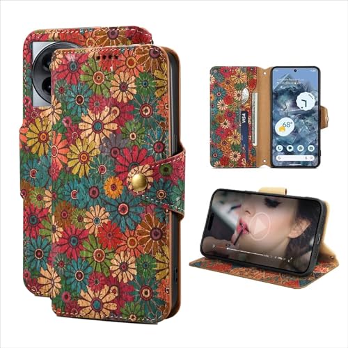 Image of ClickCase for Oneplus 11R 5G Natural Wood Cork Eco-Friendly Printed Vegan Leather Wallet Case Flip Cover with Card Holder & Kickstand,Magnetic Flip Cover for Oneplus 11R 5G (Wooden Spring)