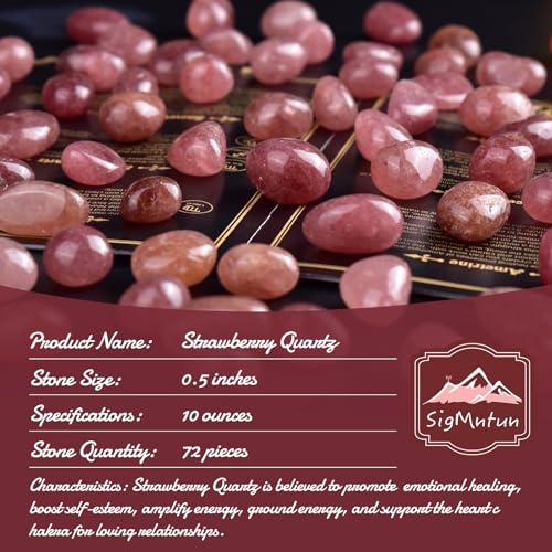 Image of Polished Strawberry Quartz Crystal Bulk - 0.5 inch Colorful Tumbled Stone Chips Rocks, 10 oz Crushed Sea Glass Vase Filler Small Stones for Healing, Reiki, Crafting, Home Decor