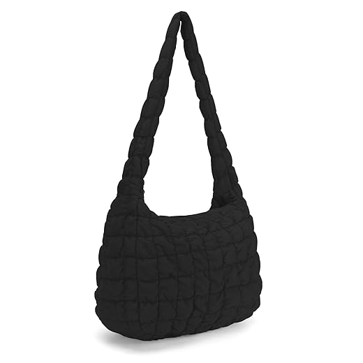 Quilted Tote Bag for Women Puffer Bag Quilted Bag Lightweight Puffy Tote Bag Quilted Padding Shoulder Bag Padded Hobo Crossbody Bag Zip Closure