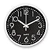 Produktbild CIMOYBAI 20cm/8 Zoll Modern Schwarz Wanduhr, Leise, Ohne Tickgeräusche, Geeignet für Büro, Wohnzimmer, Küche, Schule, Kinderzimmer