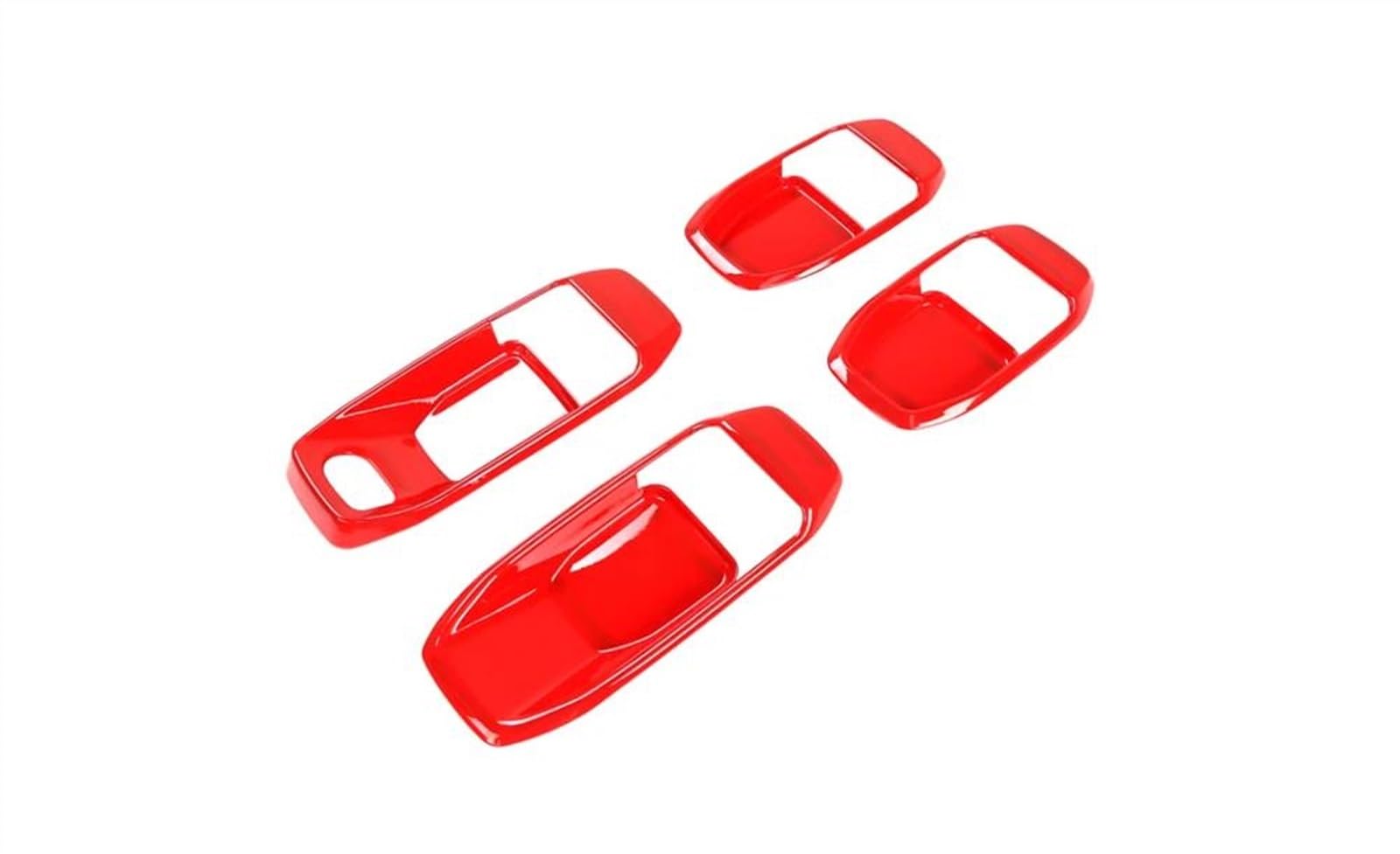 Hlwxmdz Red-4Doors For Jeep For Wrangler Jl For Gladiator Jt 2018-2023 Car Door Inner Handle Bowl Sticker Decoration Cover Trim (Red-4Doors)