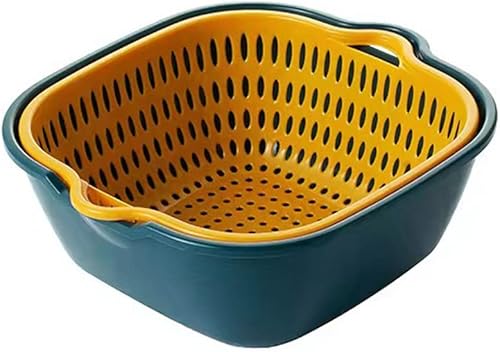 Juego de 6 cestas de cocina multicapa para lavar frutas, verduras, juego de coladores para fregadero de cocina, para remojar y lavar colocar frutas