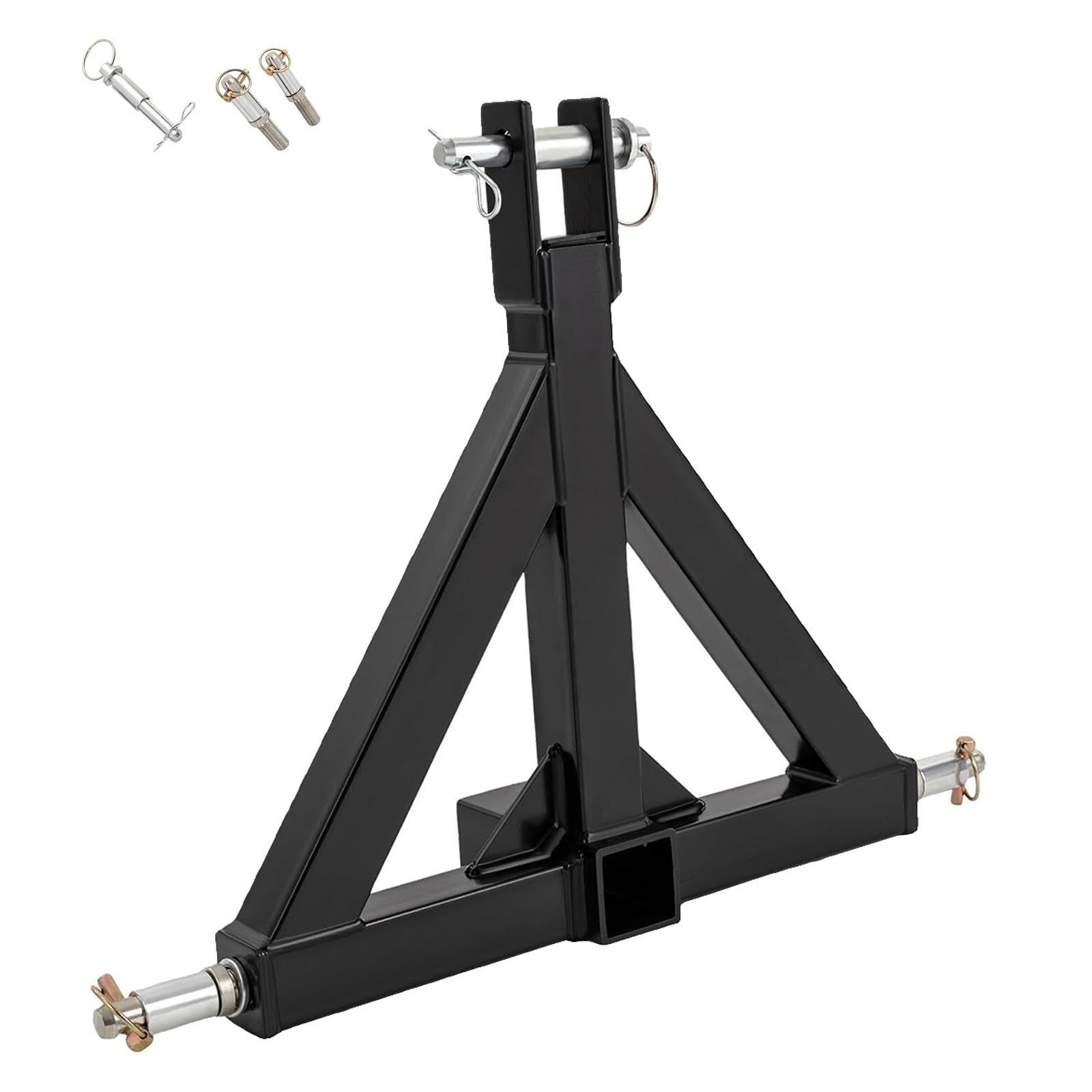 3-Punkt-Anhängerkupplungsempfänger, robuster Anhängerverbinder mit 3 Anhängerkupplungsstiften, 5.1 cm Empfänger Deichseladapter für Traktoren und Anhänger