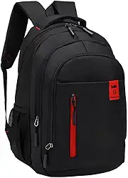 Luke Sports Mochila Reforçada Notebook Preta, Três Bolsos Frontais Dois bolsos Laterias Tecido Anti-riscos