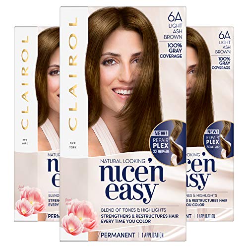 Clairol Nice'N Easy CrÃ¨me 6A Light Ash Brown (Pack of 3) (Packaging May Vary)