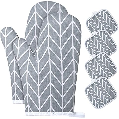 AUAUY BBQ Gloves and Oven Mitts Set Cover