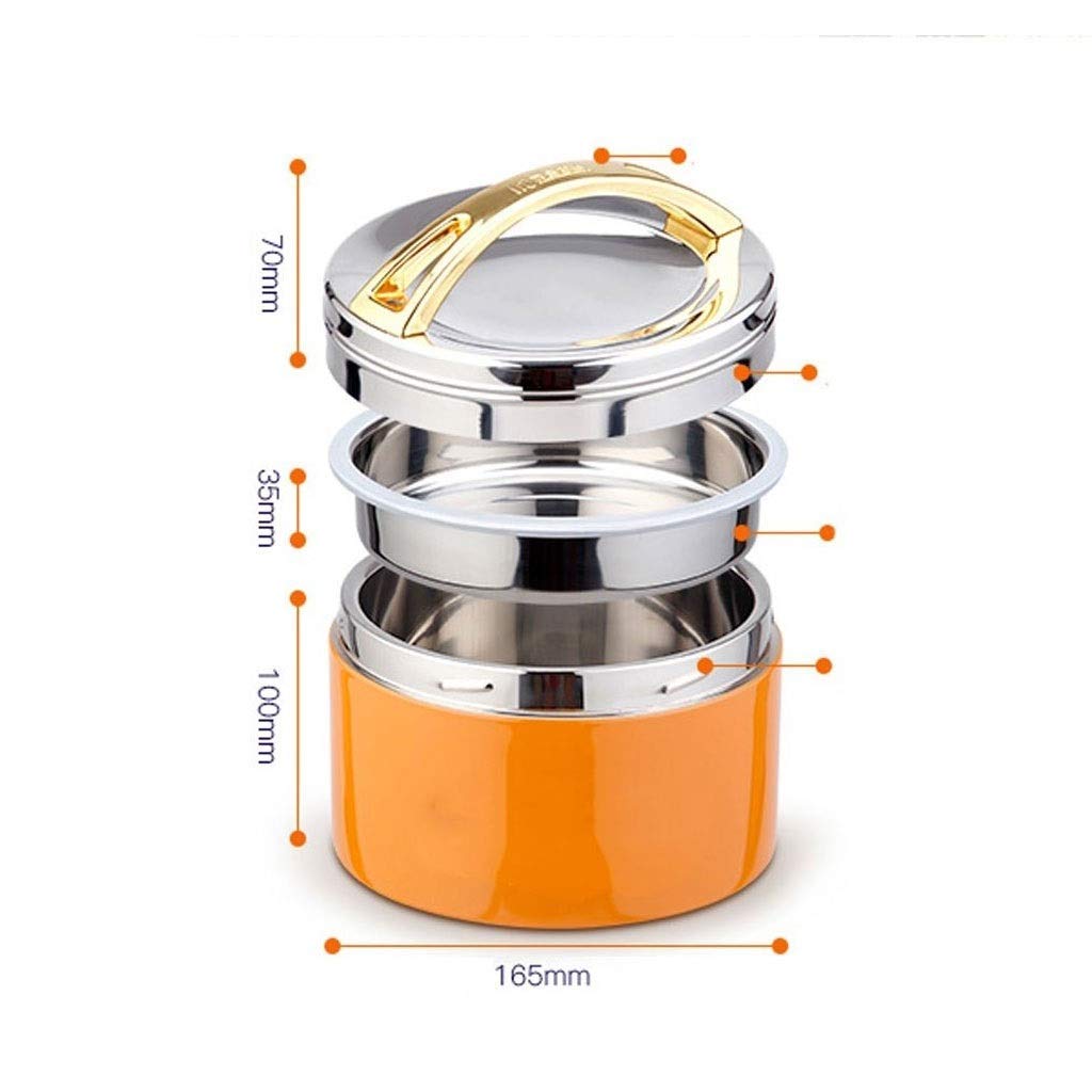 Termo de acero inoxidable 304 para niños, 1300 ml, recipientes de alimentos aislados al vacío y sellados, bolsa portátil para aislamiento (color: natural), color: azul (color: natural)