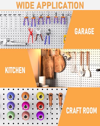 Incly 60 Pack 2/4/6 Inch Black Pegboard Hooks, 1/4 Inch Heavy Duty Peg Board Shelving Hooks Accessories thumb #6