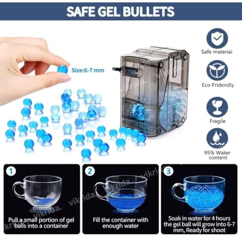 Image of VikriDA MP9 Gel Blaster Gun - Automatic Small Balls Shooter with for Adults - Multicolor