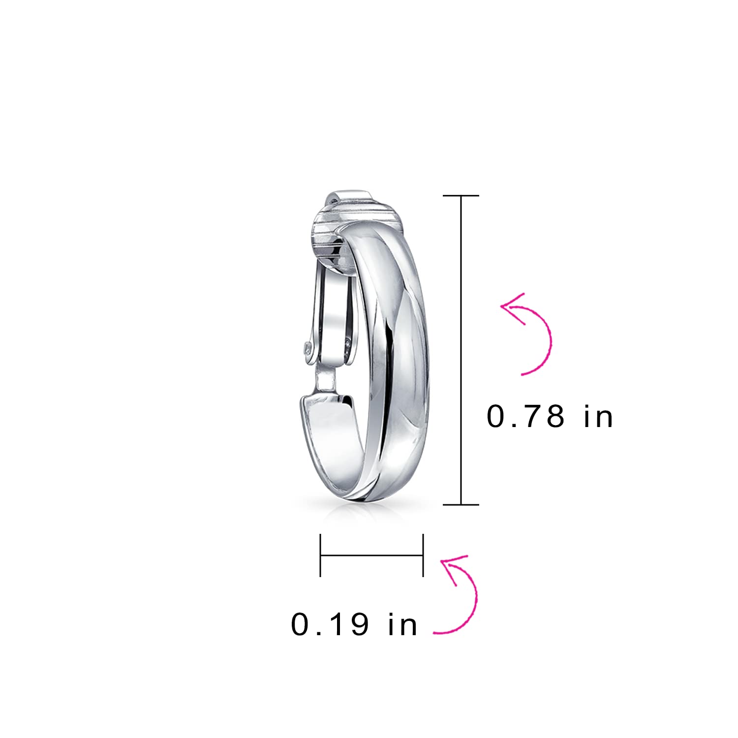 Ampio Grande Medio Martellato O Semplice Tubo Cerchio Clip Su Orecchini Per Le Donne Adolescenti Placcato Oro Giallo Rosa .925 Sterling Silver Cerniera .75-1 Pollice Di Diametro