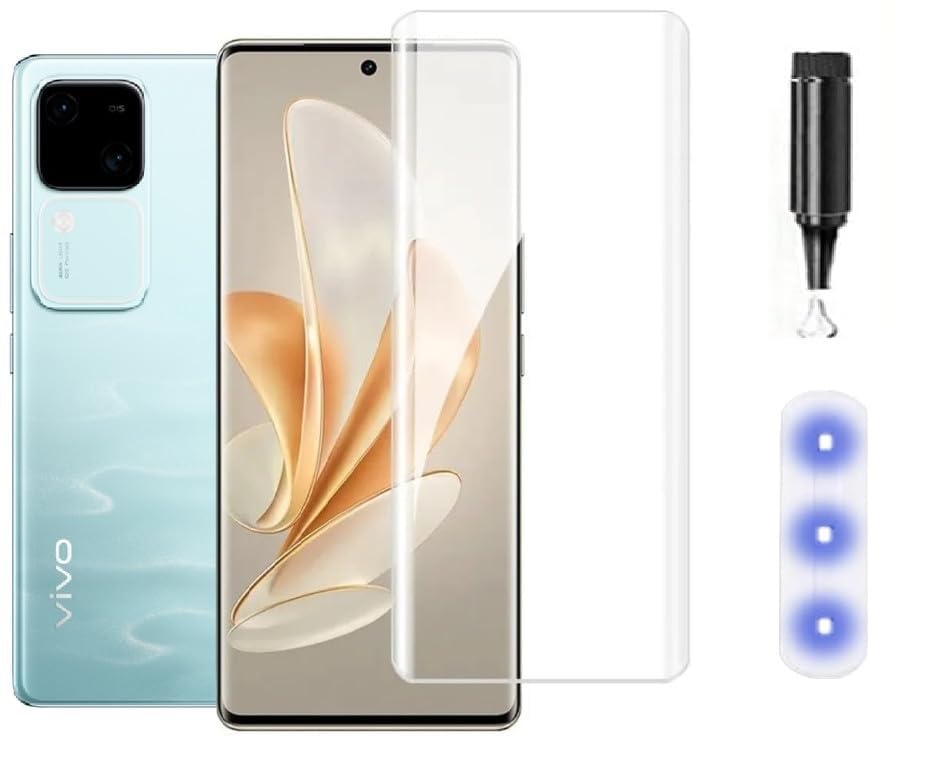 JGD PRODUCTS Adavnced Glue UV Curved Tempered Glass for Vivo V30, Vivo V30 Pro 5G | with HD clearity Full Curved Edge Protection and Installation Kit