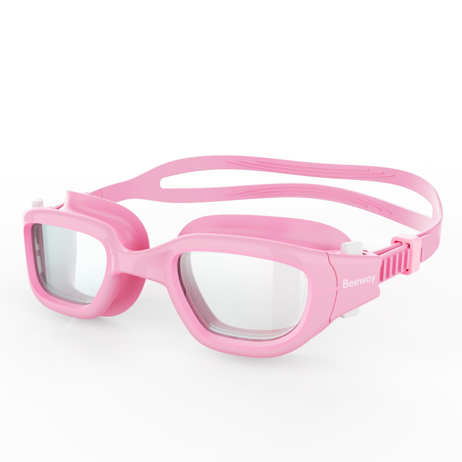 BEEWAY Kids Swimming Goggles 6-14 | Wide View | Anti-fog | Anti-leak | Quick Adjust Strap | UV Protection | Super Comfort for Boys and Girls