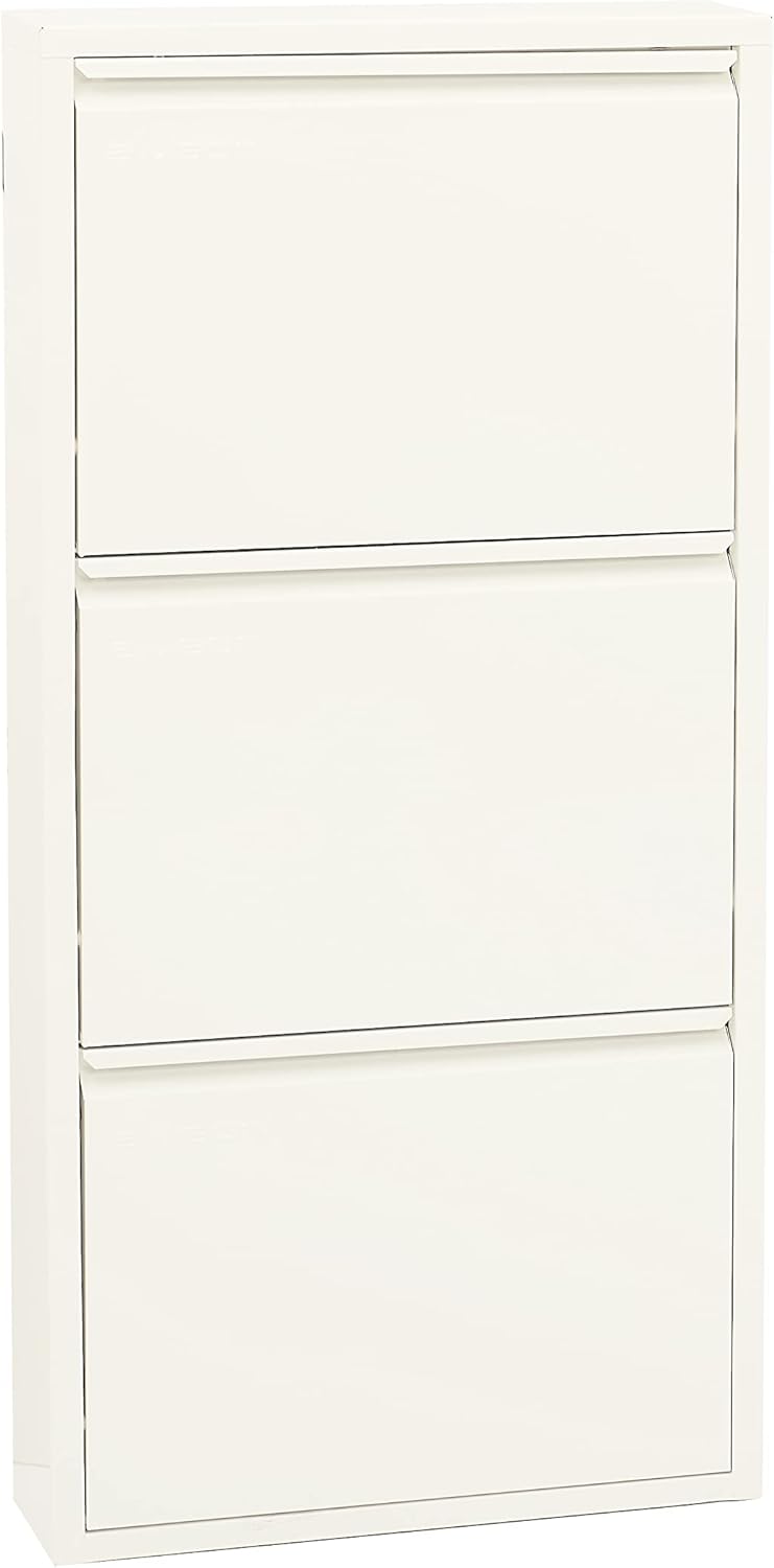 Flip Drawer Shoe Cabinet, Storage Organizer, Freestanding Shoe Rack, Wall Mounted No-Assembly (Gray, 3 Drawer) 3 DRAWER Grey