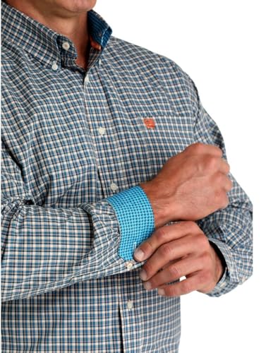 Cinch Men's Blue Plaid Button Shirt2