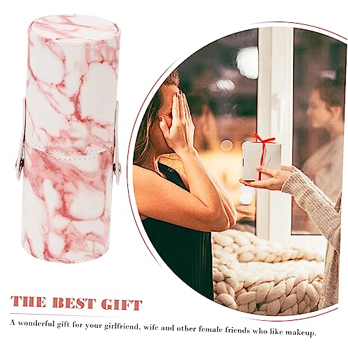 Housoutil-7-Sets-Makeup-Brush-Set-Eyeshadow-Brush-Makeup-Brush-Holder-Organizer-Foundation-Makeup-Brush-Cosmetics-Brush-Jewelry-Dresser-Microblading-Machine-Major-Pink-Plastic-Beauty-Tools