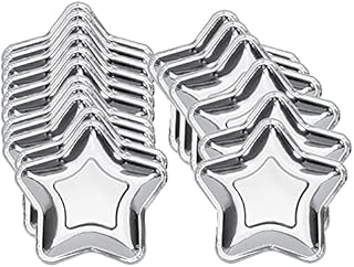 Jestina 30 szt. w kształcie gwiazdy, w kolorze złotym, jednorazowym talerzykiem, na imprezę, pentagram, naczynia do naczyń, akcesoria do naczyń, kolor srebrny