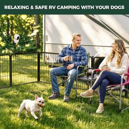Image of FXW Instant Dog Playpen with Camera Mount, 24 inch H, 16 Panels for RV Camping