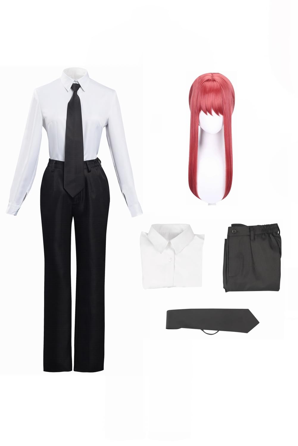 Alleyon Makima Chainsaw Cosplay Costume Power Mitaka Suit Anime Devil Outfit Halloween Makima Wigs Set L