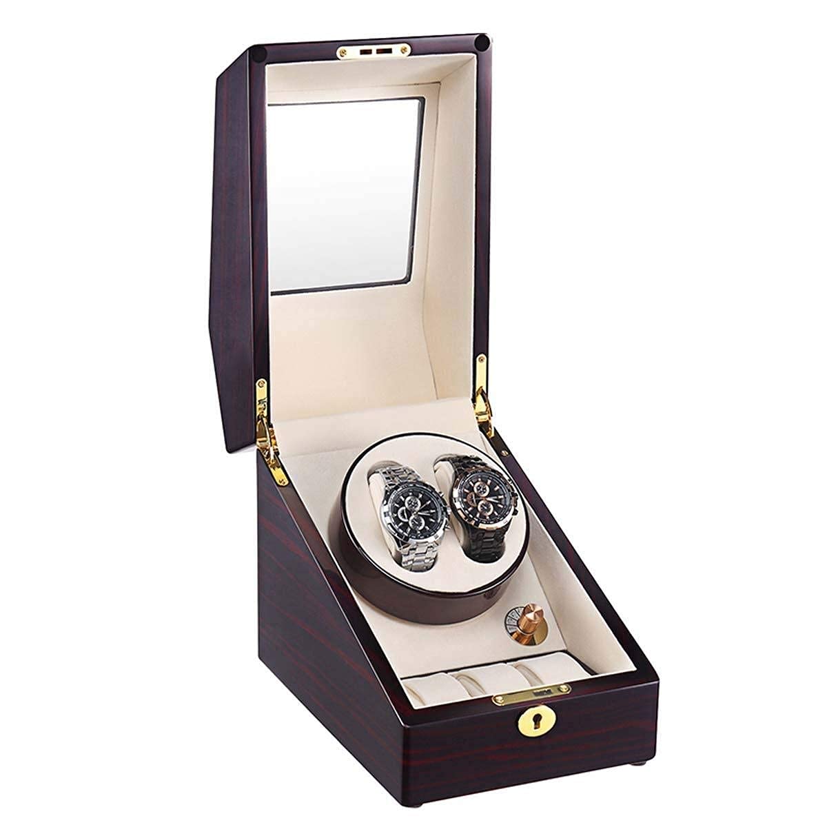NZPOST Watch Winders 2+3 Watch Winders Lacquer Piano Glossy Black Carbon Fiber Quiet Motor Storage Display Watches Box Automatic Watch Winder