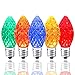 25 Pack C7 LED Replacement Bulbs- Multicolor LED Bulbs Dimmable for Christmas Outdoor Indoor String Lights, IP65 Waterproof Multicolor LED Night Light Bulbs, 0.72 Watts, C7/E12 Candelabra Base