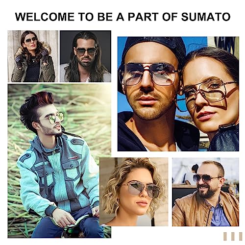 Aviator Sunglasses for Women Men Retro Double Bridge Square Metal Frame Twin Beams Mirrored Shades3