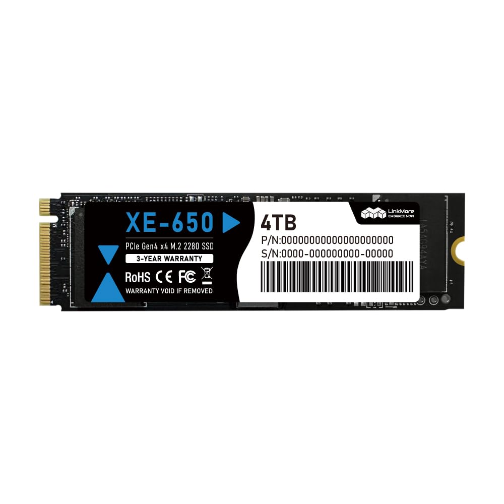 XE650 4TB PCIe 4.0 NVMe M.2 2280 SSD, 7200MB/s Read