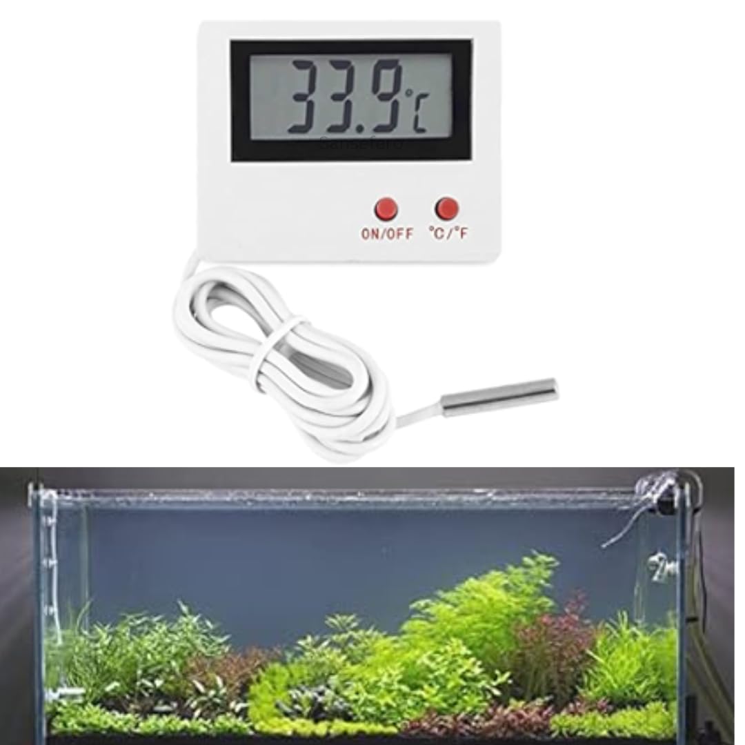 Premier Plants Aquarium Thermometer Fish Tank LCD Screen Digital Temperature Hygrometer, Cold Storage, Crawling Pet, Electronic Digital Thermometer, Greenhouse Breeding