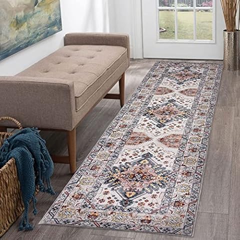 TALETA FALA Alfombra de pasillo vintage, lavable, pelo corto, beige Cover