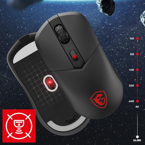 Image of msi Versa 300 W 8K Gaming Mouse, 26000 DPI, 8000Hz Polling Rate, 60M+ Clicks, OMRON Optical Switch, Optical Sensor, Ergonomic Ambitextrous Hand Design, RGB Light
