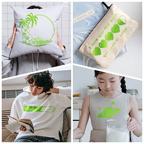 Vinylrus Heat Transfer Vinyl-12” X 35Ft Apple Green Iron On Vinyl Roll For Shirts, Htv Vinyl For Silhouette Cameo, Cricut, Easy To Cut & Weed #TOP1