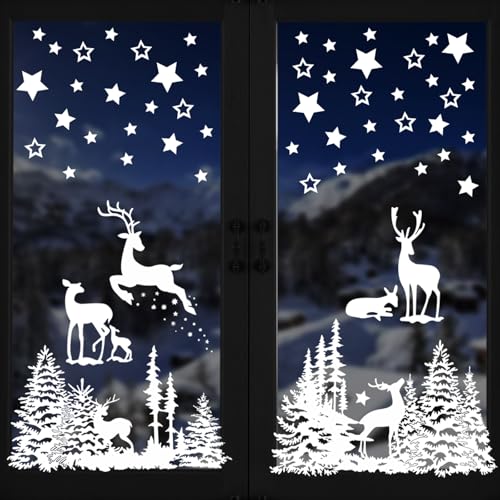 Fensterbilder Weihnachten Selbstklebend, Fenstersticker Kinder...