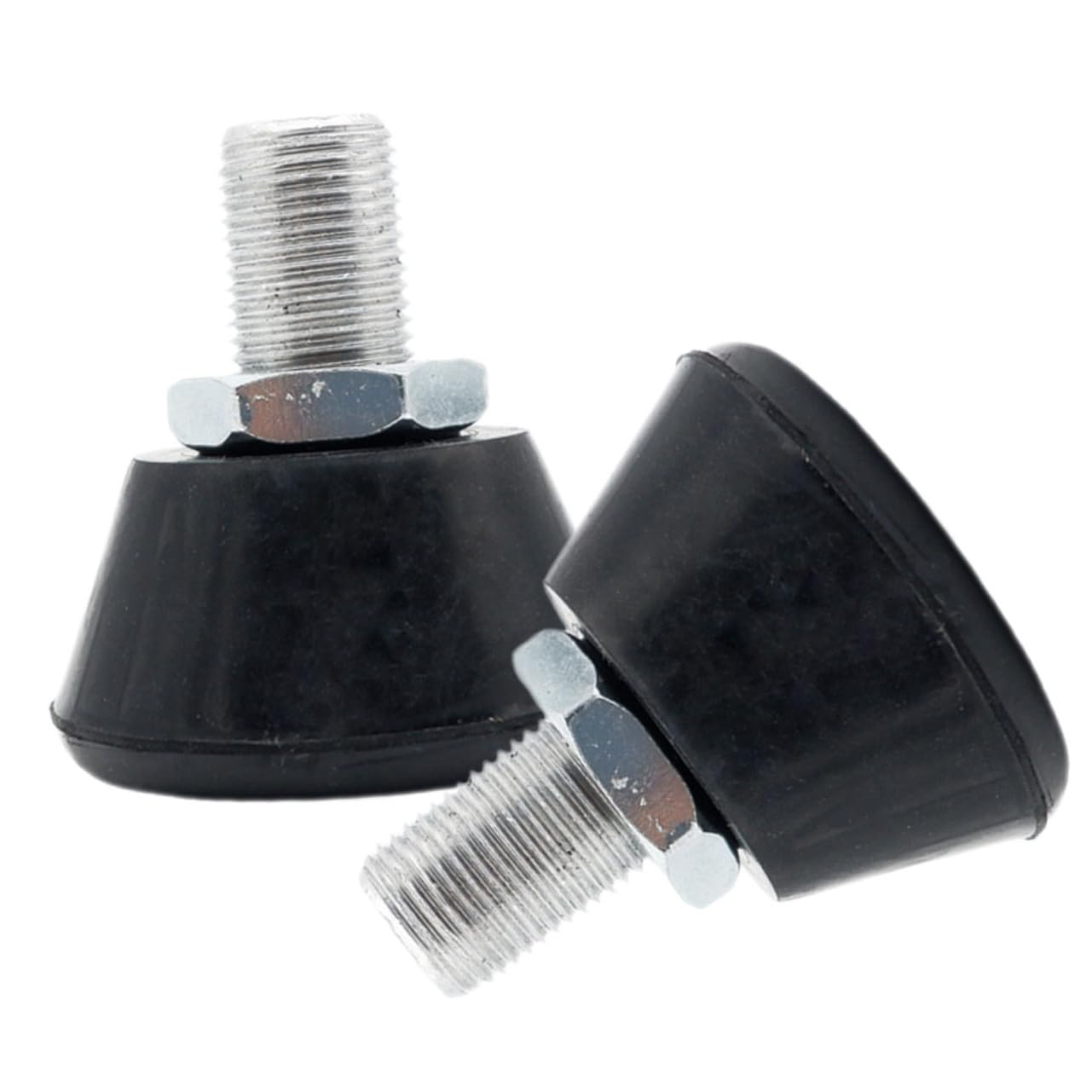 SKISUNO Adjustable Rubber Toe Stoppers for Roller Skates with Stainless Steel Bolts, Abrasion Resistant Brake Accessories for Concrete Floors and Streets, Black