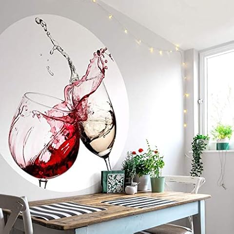 große Fototapete Küche Weingläser Vliestapete Rund Fotografie Rotwein trifft Cover