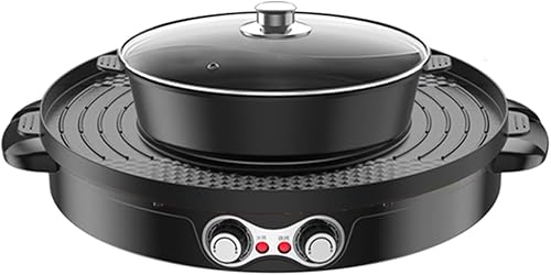 Miniatura 7 de Olla caliente 2 en 1 con parrilla, olla caliente eléctrica de 110 V 2200 W, barbacoa parrilla olla eléctrica Shabu para hogares, restaurantes,