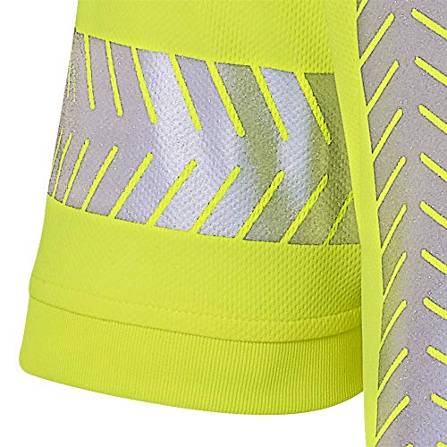 Pioneer Hi Vis Safety T Shirt for Men - Reflective Tape for ANSI Class 3 Work - High-Visibility Short Sleeve T-Shirt – Cool, Breathable, Lightweight Tee – Orange or Yellow/Green, Large