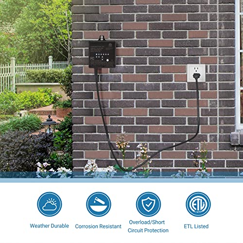 image for DEWENWILS 60W Outdoor Low Voltage Transformer with Timer and Photocell