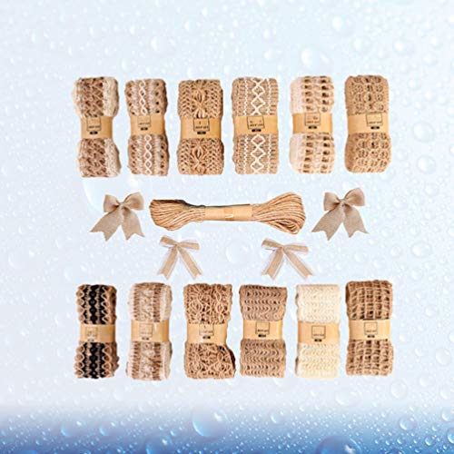 EXCEART 17 Pcs Rolos de Serapilheira Fita Curva- Nó Definir Rústico Tecido de Juta Guita Hemp Corda