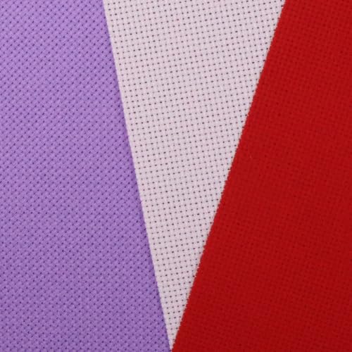 Image of KCS 3 pc of 15 inch x 18 inch(38cmx45cm) Counted Cross Stitch Cotton Aida Cloth Needlework Rolled Fabric Box,14CT,Lavender+Pink+Red