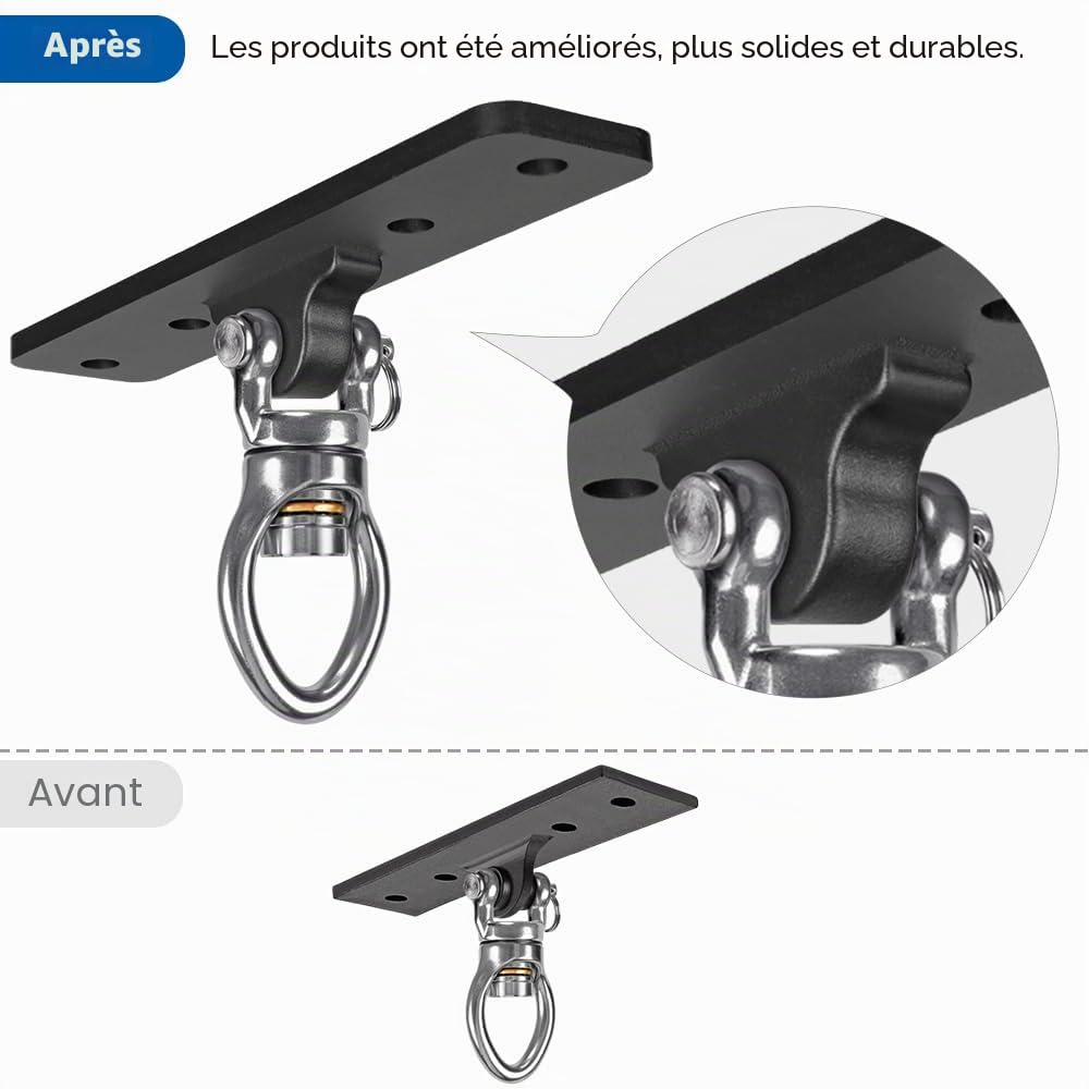 Kipika Support de Sac Lourd – Support de Suspension Robuste en Acier pour Sac de Frappe, Support Mural au Plafond pour la Boxe, Le Kickboxing, Le Muay Thai, et l'équipement de Fitness à Domicile