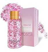 Pink Body Glitter Gel, 30ML Holographic Face Adhesive Mermaid Sequins Body Chunky Glitter Powder ...