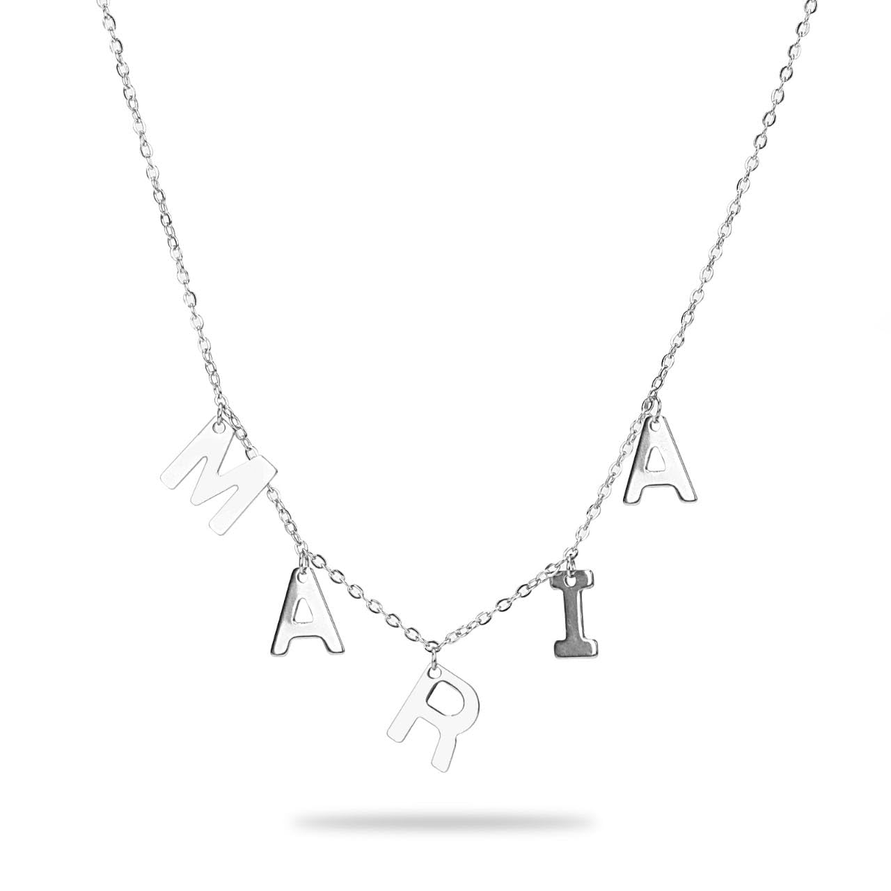 isigno Colgante con Nombre Iniciales Personalizado Acero Inoxidable para Mujer con Cadena en 42cm + 3cm de Alargador Collar Artesanal con Cadena Ajustable