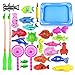 Amasawa 28 Piezas Juego de Pesca Magnética,Juguete de Pesca,Baño Infantil y Juguetes de Piscina y Baño,Juguete Playero Educativo Juego de Reflexión Juguete de Playa