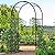 LDAILY Moccha Garden Arch Arbor Trellis, 7.2Ft Outdoor Steel Arbor with Stakes, Metal Archway for Climbing Plants, Wide Sturdy Durable Garden Arch for Lawn, Party, Ceremony Wedding Decoration, Black